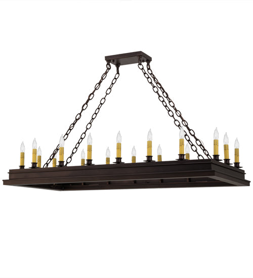 Meyda Lighting Mezek 48" 18-Light Mahogany Bronze Chandelier With Ivory Faux Candlelight
