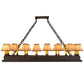 Meyda Lighting Mezek 51" 18-Light Mahogany Bronze Chandelier With Brown Tan Faux Leather Shade Glass
