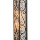 Meyda Lighting Mia 12" 2-Light Antique Iron Gate Wall Sconce With Silver Mica Shade Glass