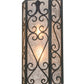 Meyda Lighting Mia 12" 2-Light Antique Iron Gate Wall Sconce With Silver Mica Shade Glass