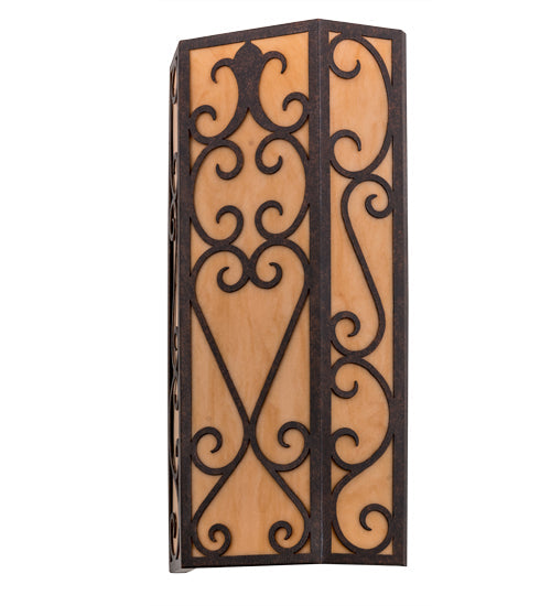 Meyda Lighting Mia 12" 2-Light Cajun Spice Wall Sconce With Amber Quartz Idalight Shade Glass