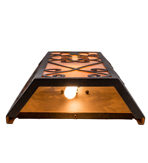 Meyda Lighting Mia 12" 2-Light Cajun Spice Wall Sconce With Amber Quartz Idalight Shade Glass