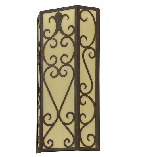 Meyda Lighting Mia 12" Cajun Spice Wall Sconce With Beige Provostone Idalight Shade Glass