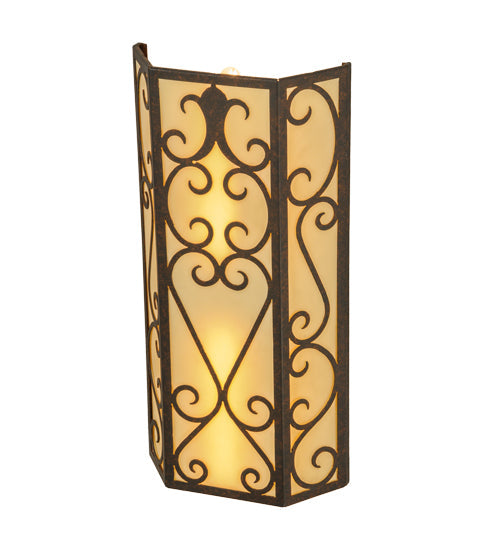 Meyda Lighting Mia 12" Cajun Spice Wall Sconce With Beige Provostone Idalight Shade Glass