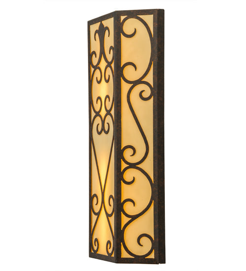 Meyda Lighting Mia 12" Cajun Spice Wall Sconce With Beige Provostone Idalight Shade Glass