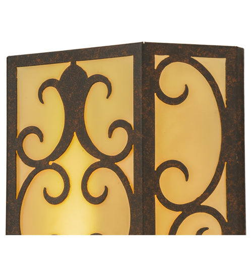 Meyda Lighting Mia 12" Cajun Spice Wall Sconce With Beige Provostone Idalight Shade Glass