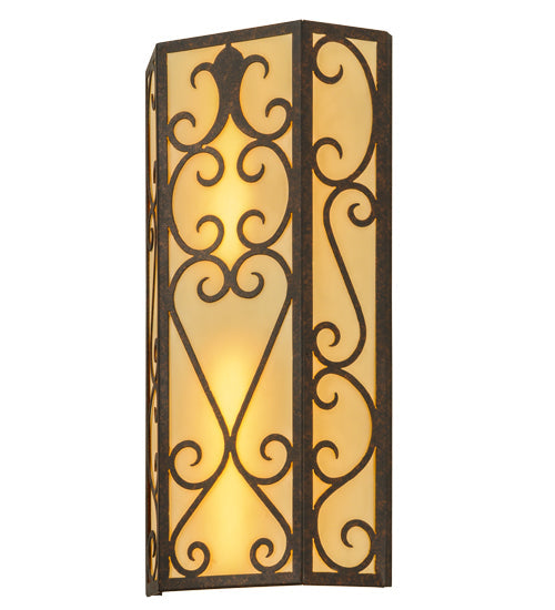 Meyda Lighting Mia 12" Cajun Spice Wall Sconce With Beige Provostone Idalight Shade Glass