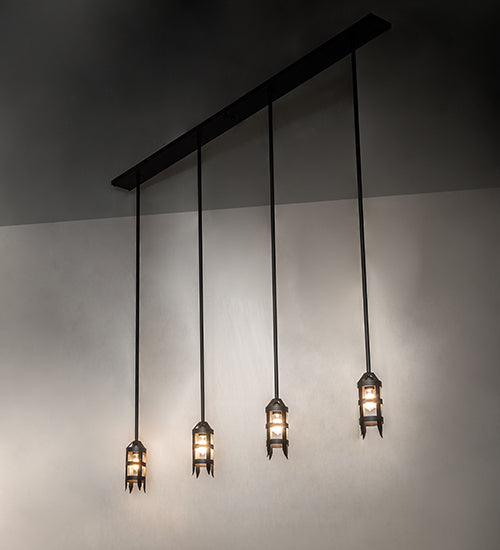 Meyda Lighting Middleburry 94" 4-Light Wrought Iron Island Pendant Light