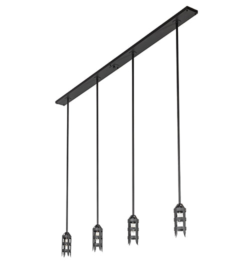 Meyda Lighting Middleburry 94" 4-Light Wrought Iron Island Pendant Light