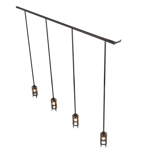 Meyda Lighting Middleburry 94" 4-Light Wrought Iron Island Pendant Light