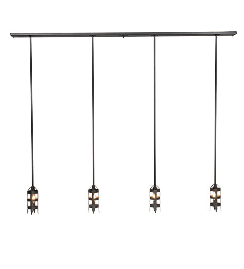 Meyda Lighting Middleburry 94" 4-Light Wrought Iron Island Pendant Light