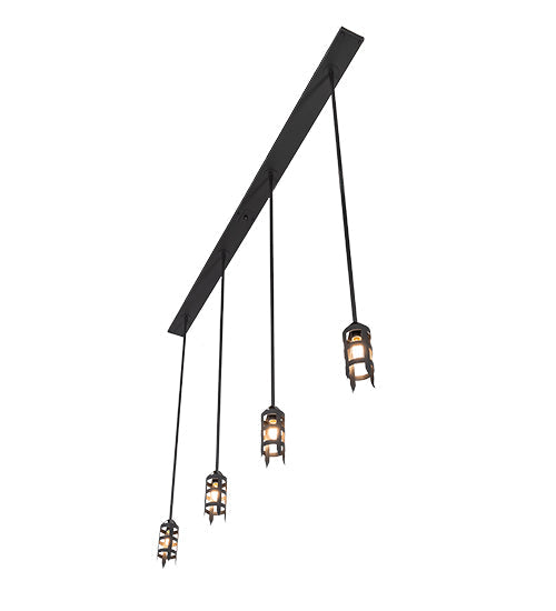 Meyda Lighting Middleburry 94" 4-Light Wrought Iron Island Pendant Light