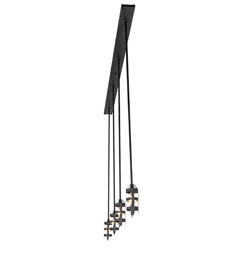 Meyda Lighting Middleburry 94" 4-Light Wrought Iron Island Pendant Light