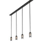 Meyda Lighting Middleburry 94" 4-Light Wrought Iron Island Pendant Light