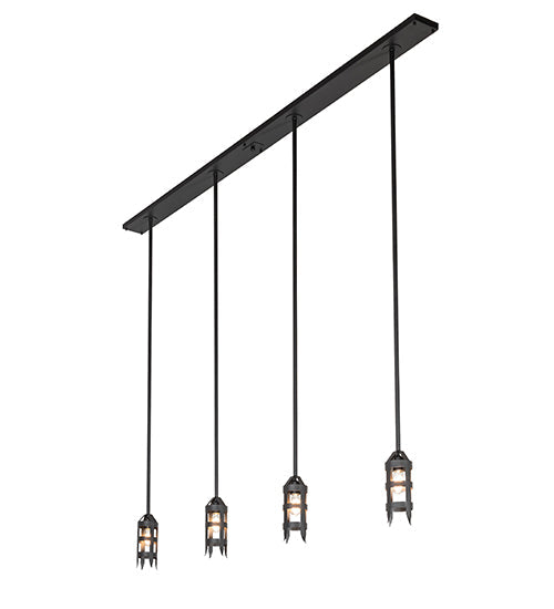 Meyda Lighting Middleburry 94" 4-Light Wrought Iron Island Pendant Light