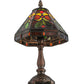 Meyda Lighting Middleton 14" Mahogany Bronze Mini Table Lamp With Multi-Colored Shade Glass