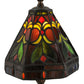 Meyda Lighting Middleton 14" Mahogany Bronze Mini Table Lamp With Multi-Colored Shade Glass