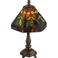 Meyda Lighting Middleton 14" Mahogany Bronze Mini Table Lamp With Multi-Colored Shade Glass