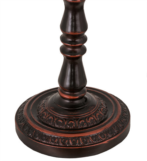 Meyda Lighting Middleton 14" Mahogany Bronze Table Lamp With Multi-Colored Shade Glass