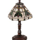Meyda Lighting Middleton 14" Mahogany Bronze Table Lamp With Multi-Colored Shade Glass