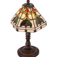 Meyda Lighting Middleton 14" Mahogany Bronze Table Lamp With Multi-Colored Shade Glass
