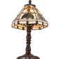 Meyda Lighting Middleton 14" Mahogany Bronze Table Lamp With Multi-Colored Shade Glass