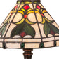 Meyda Lighting Middleton 14" Mahogany Bronze Table Lamp With Multi-Colored Shade Glass