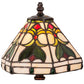 Meyda Lighting Middleton 14" Mahogany Bronze Table Lamp With Multi-Colored Shade Glass