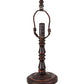 Meyda Lighting Middleton 14" Mahogany Bronze Table Lamp With Multi-Colored Shade Glass