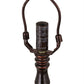 Meyda Lighting Middleton 14" Mahogany Bronze Table Lamp With Multi-Colored Shade Glass