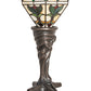 Meyda Lighting Middleton 15" Mahogany Bronze Mini Table Lamp With Multi-Colored Stained Shade Glass