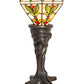 Meyda Lighting Middleton 15" Mahogany Bronze Mini Table Lamp With Multi-Colored Stained Shade Glass