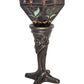 Meyda Lighting Middleton 15" Mahogany Bronze Mini Table Lamp With Red & Green Stained Shade Glass