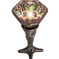 Meyda Lighting Middleton 15" Mahogany Bronze Mini Table Lamp With Red & Green Stained Shade Glass