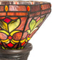 Meyda Lighting Middleton 15" Mahogany Bronze Mini Table Lamp With Red & Green Stained Shade Glass