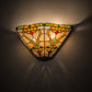 Meyda Lighting Middleton 16" 2-Light Mahogany Bronze Wall Sconce With Multi-Colored Shade Glass