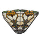 Meyda Lighting Middleton 16" 2-Light Mahogany Bronze Wall Sconce With Multi-Colored Shade Glass