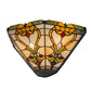 Meyda Lighting Middleton 16" 2-Light Mahogany Bronze Wall Sconce With Multi-Colored Shade Glass