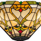 Meyda Lighting Middleton 16" 2-Light Mahogany Bronze Wall Sconce With Multi-Colored Shade Glass