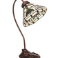 Meyda Lighting Middleton 18" Mahogany Bronze Desk Table Lamp With Multi-Colored Shade Glass