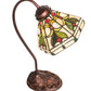 Meyda Lighting Middleton 18" Mahogany Bronze Desk Table Lamp With Multi-Colored Shade Glass