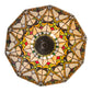 Meyda Lighting Middleton 20" 3-Light Mahogany Bronze Inverted Pendant Light With Multi-Colored Shade Glass