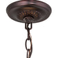 Meyda Lighting Middleton 20" 3-Light Mahogany Bronze Inverted Pendant Light With Multi-Colored Shade Glass