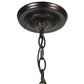 Meyda Lighting Middleton 20" 3-Light Mahogany Bronze Pendant Light With Multi-Colored Shade Glass