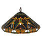 Meyda Lighting Middleton 20" 3-Light Mahogany Bronze Pendant Light With Multi-Colored Shade Glass