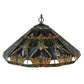 Meyda Lighting Middleton 20" 3-Light Mahogany Bronze Pendant Light With Multi-Colored Shade Glass