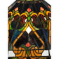 Meyda Lighting Middleton 20" 3-Light Mahogany Bronze Pendant Light With Multi-Colored Shade Glass