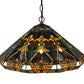 Meyda Lighting Middleton 20" 3-Light Mahogany Bronze Pendant Light With Multi-Colored Shade Glass