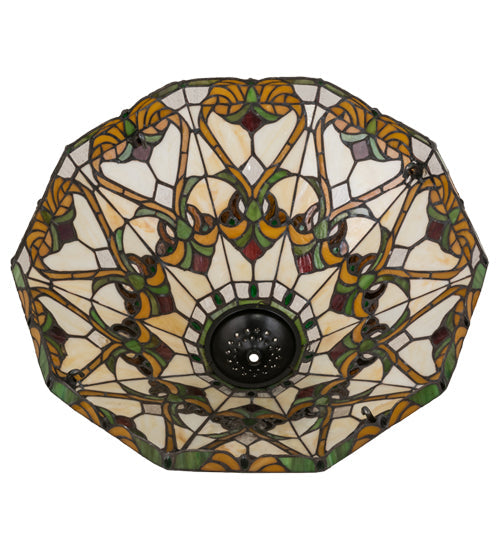 Meyda Lighting Middleton 20"W x 9"H Multi-Colored Shade Glass