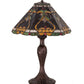 Meyda Lighting Middleton 23" Mahogany Bronze Table Lamp With Multi-Colored Shade Glass